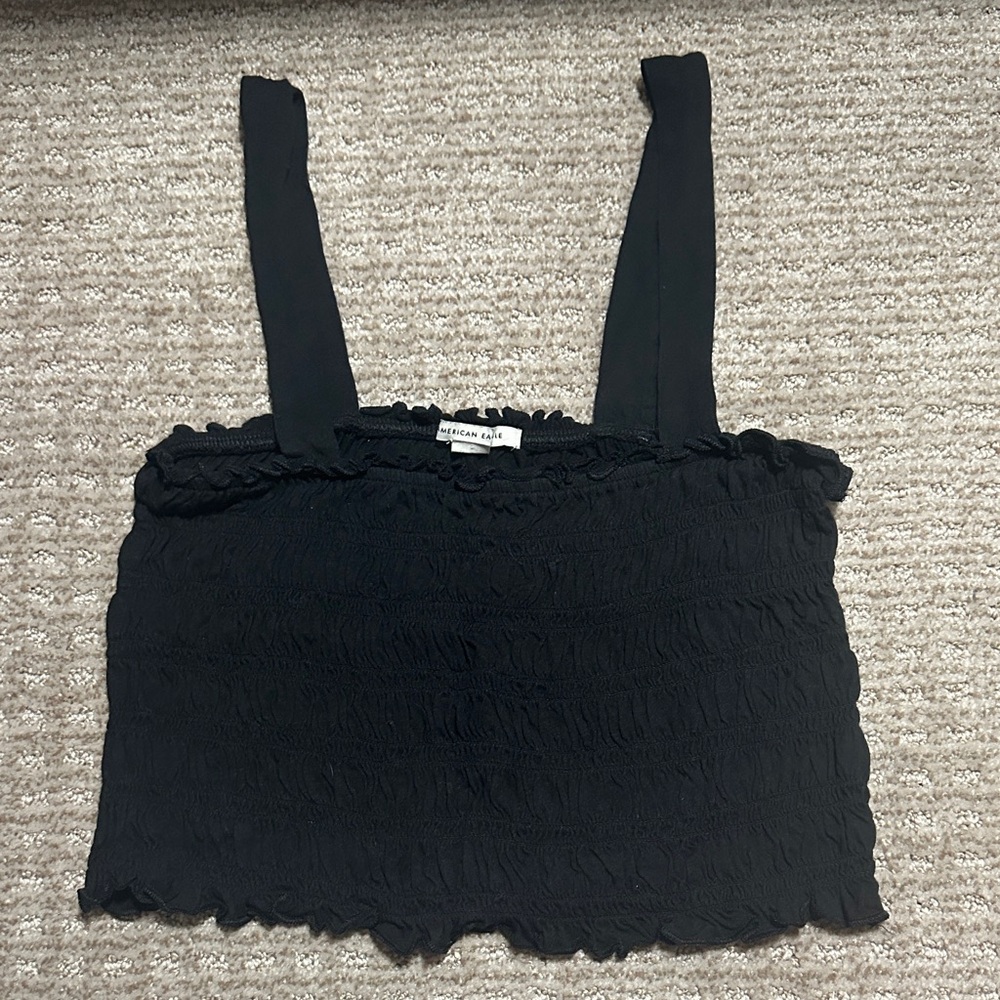 American Eagle Outfitters Black Smocked Camisole